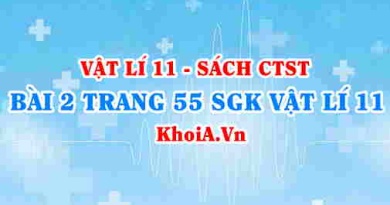 Bài 2 trang 55 SGK Vật lí 11 Chân trời sáng tạo